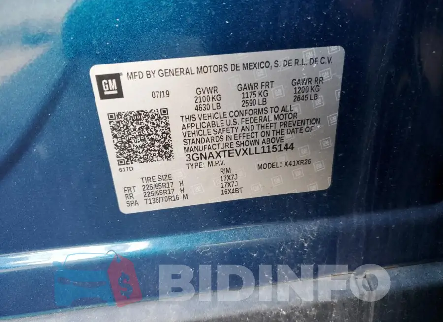 3GNAXTEVXLL115144 Photo# 13
