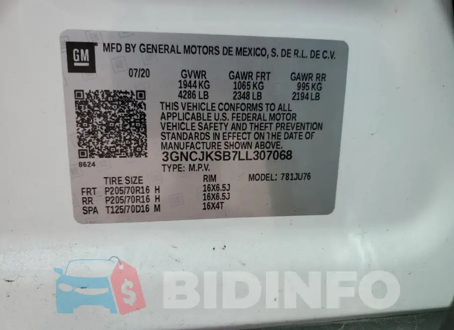 3GNCJKSB7LL307068 Photo# 13