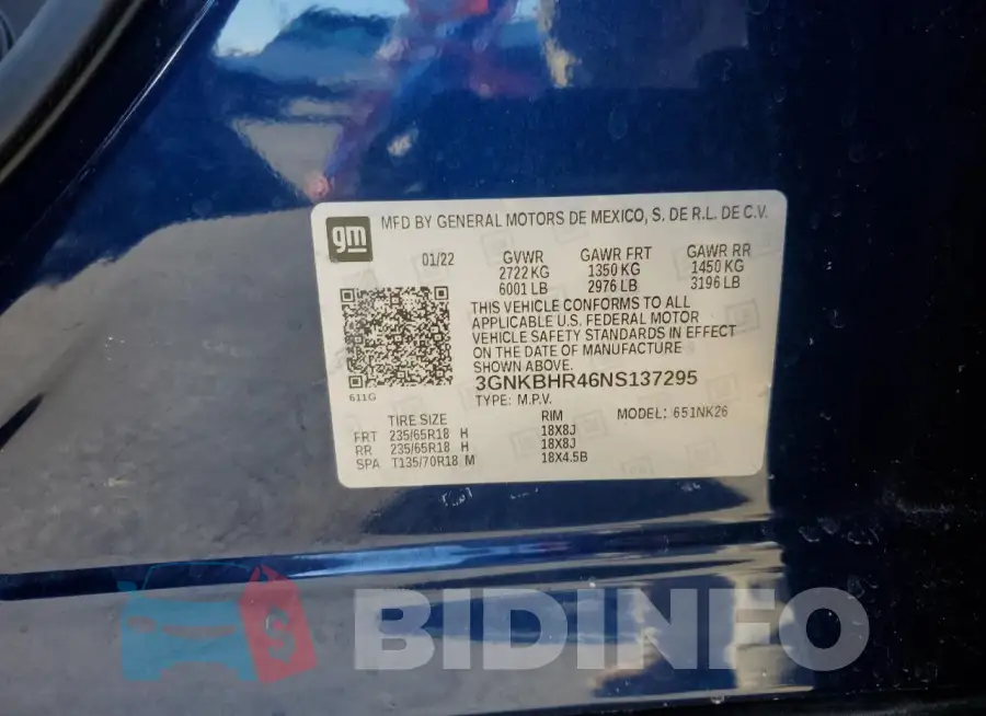 3GNKBHR46NS137295 Photo# 13
