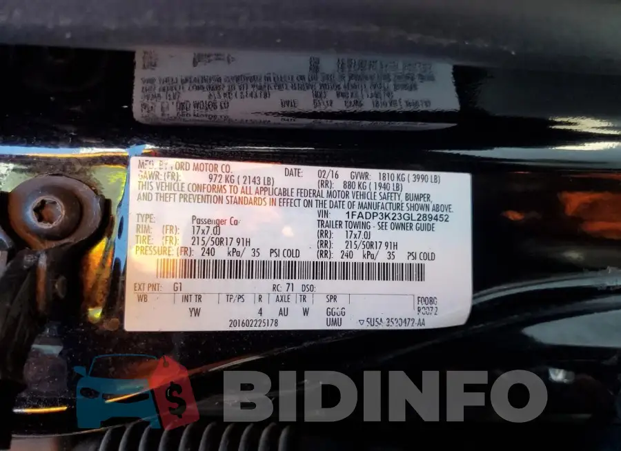 1FADP3K23GL289452 Photo# 12