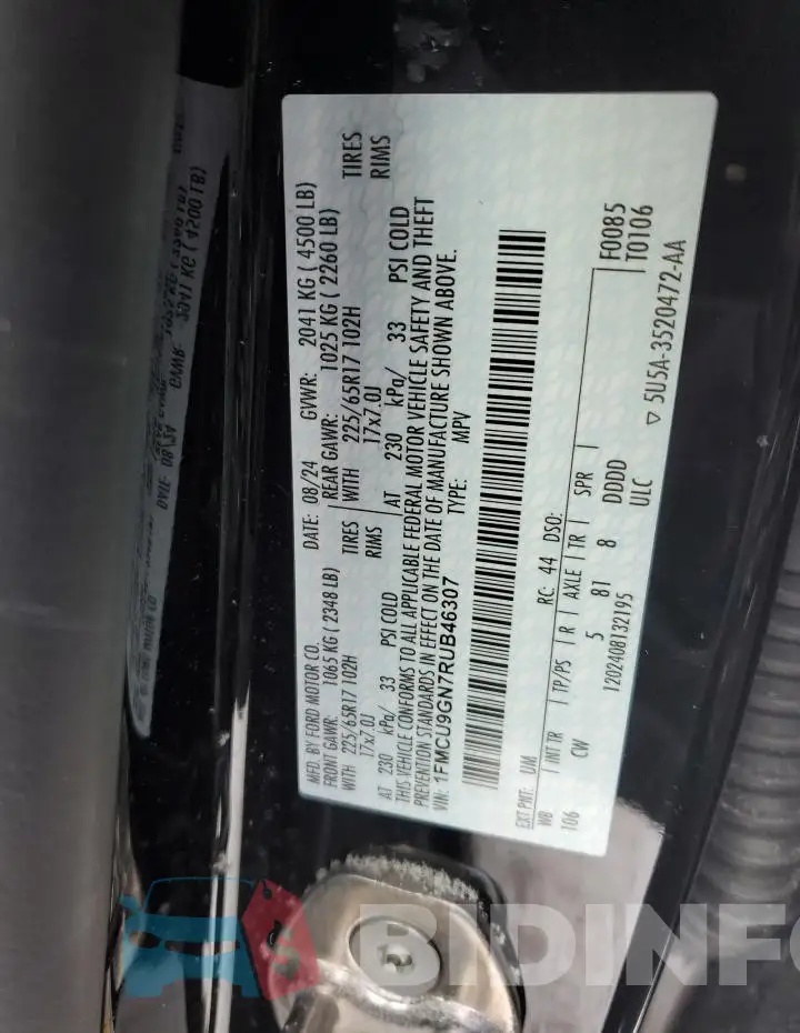 1FMCU9GN7RUB46307 Photo# 13