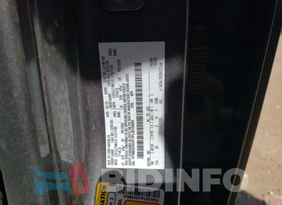 1FMEE5DP7PLB10950 Photo# 12