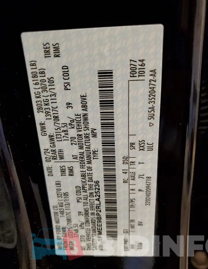 1FMEE9BP2RLA25236 Photo# 12