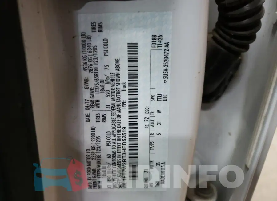 1FT7W2BT3HED52519 Photo# 12