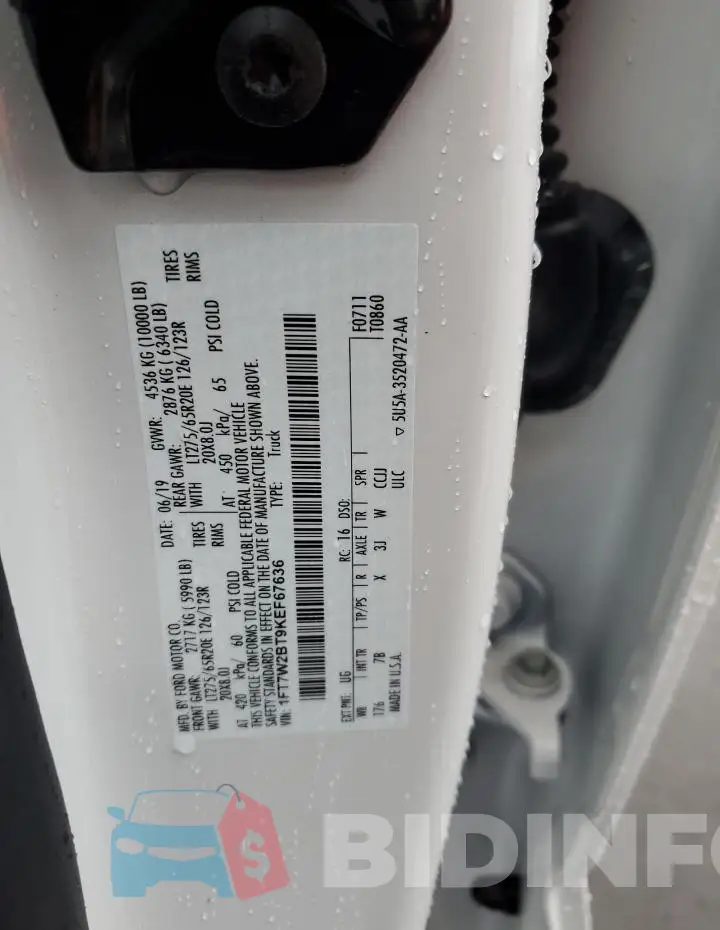 1FT7W2BT9KEF67636 Photo# 12