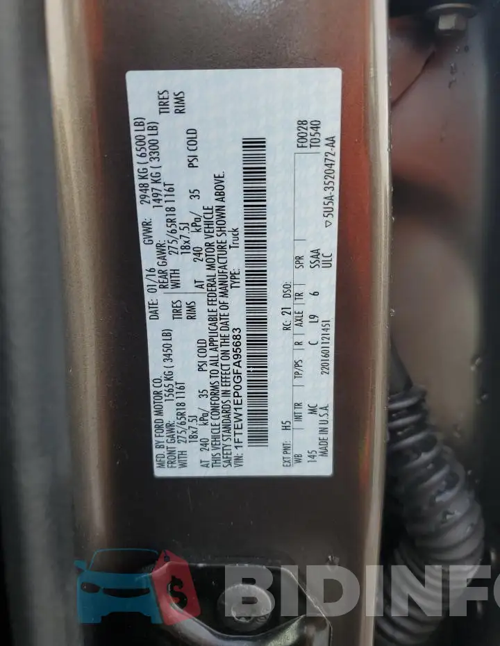 1FTEW1EP0GFA95683 Photo# 13