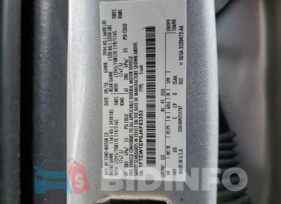 1FTEW1EP0JKF83353 Photo# 12