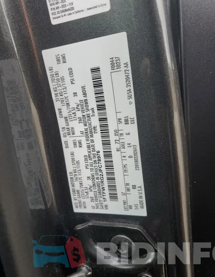 1FTFW1RG2JFC78976 Photo# 12