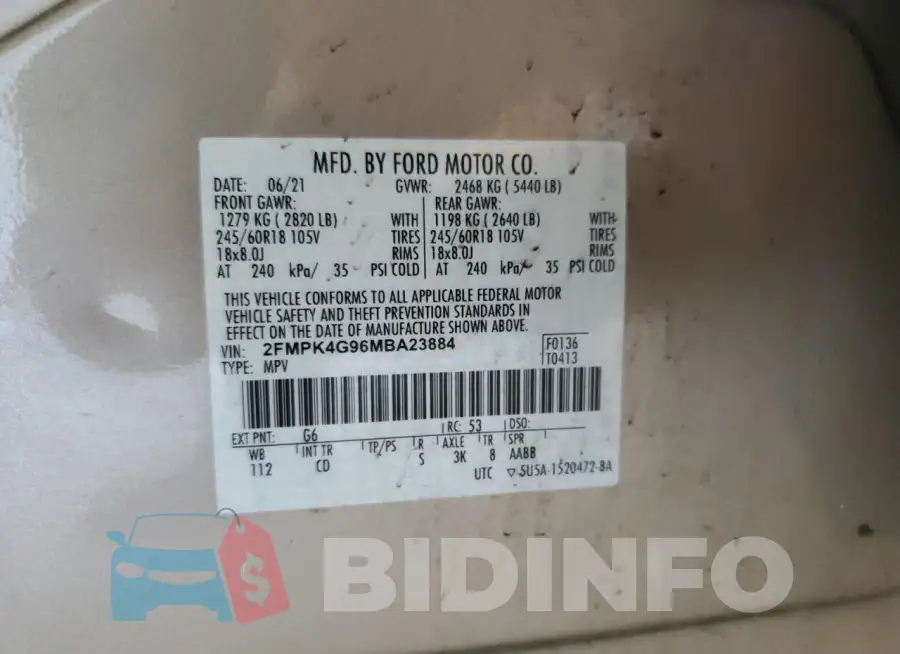 2FMPK4G96MBA23884 Photo# 13