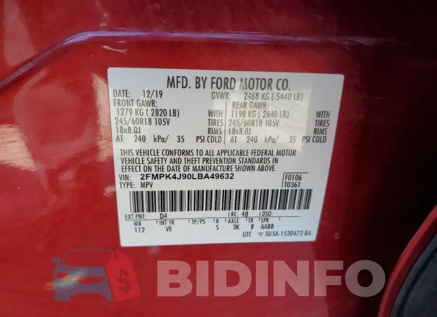 2FMPK4J90LBA49632 Photo# 13