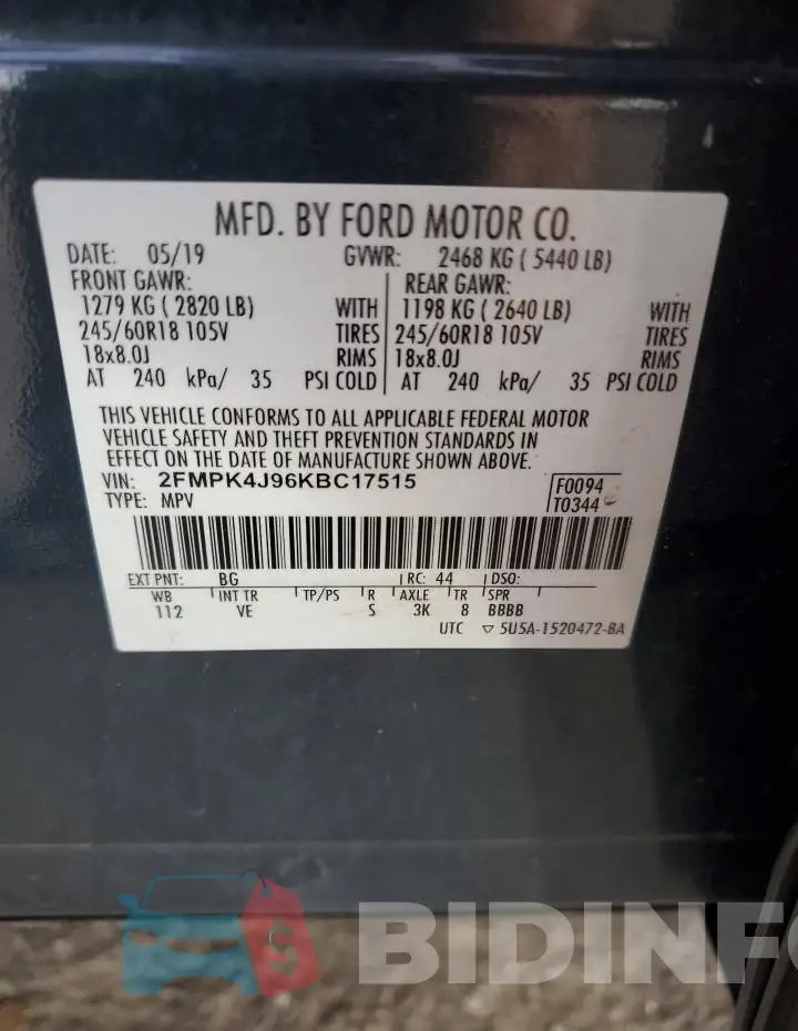 2FMPK4J96KBC17515 Photo# 13