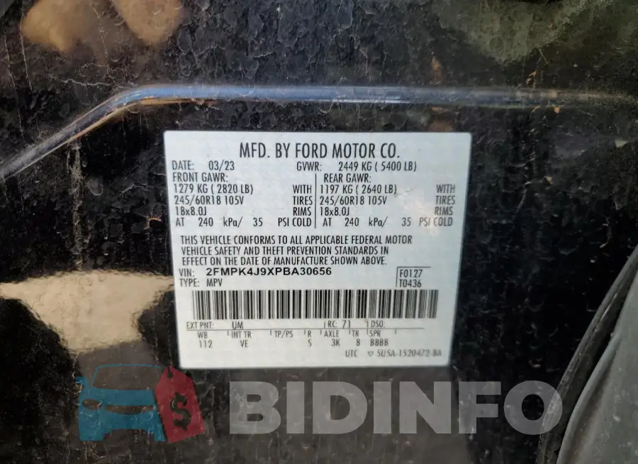 2FMPK4J9XPBA30656 Photo# 12