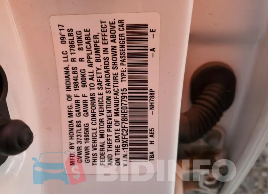 19XFC2F78HE077915 Photo# 12