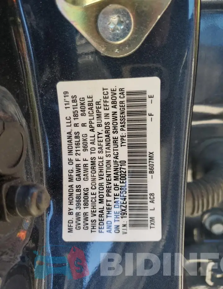 19XZE4F58LE002710 Photo# 12
