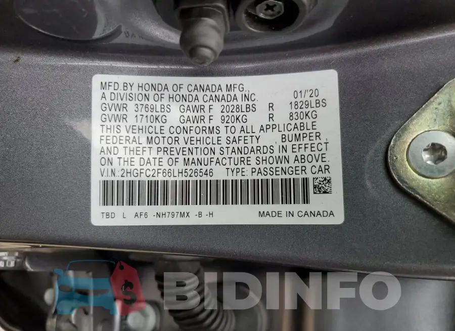 2HGFC2F66LH526546 Photo# 12