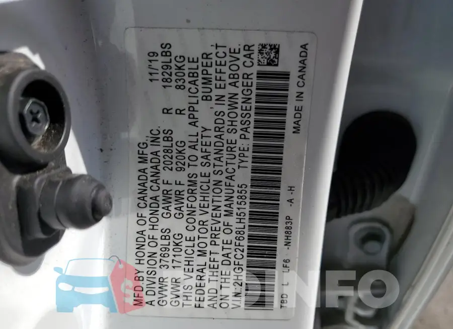 2HGFC2F68LH515855 Photo# 13