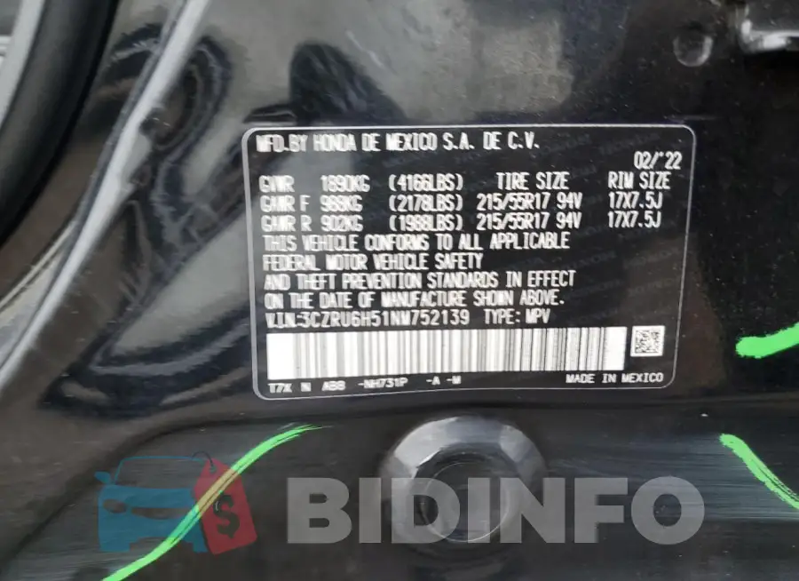 3CZRU6H51NM752139 Photo# 14