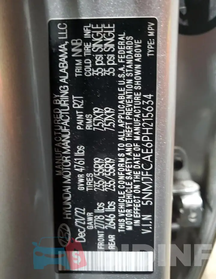 5NMJFCAE6PH215634 Photo# 12