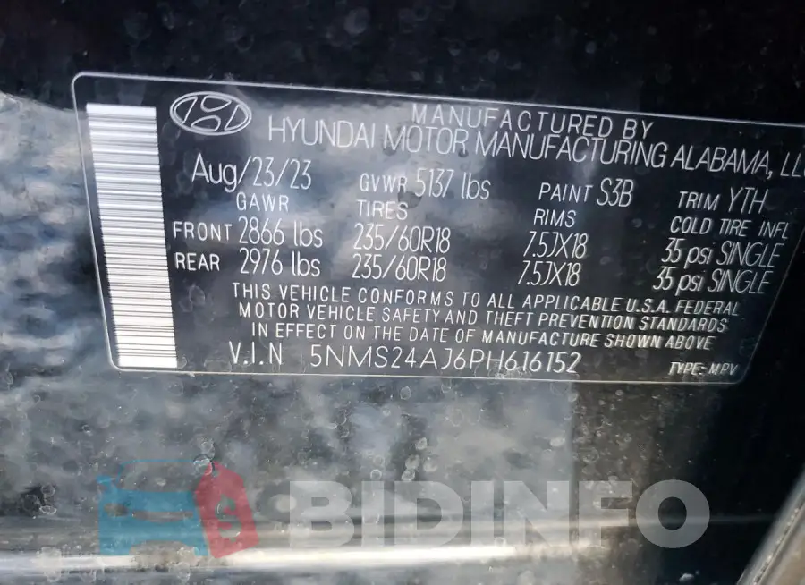 5NMS24AJ6PH616152 Photo# 13