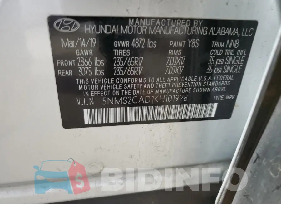 5NMS2CAD1KH101928 Photo# 13