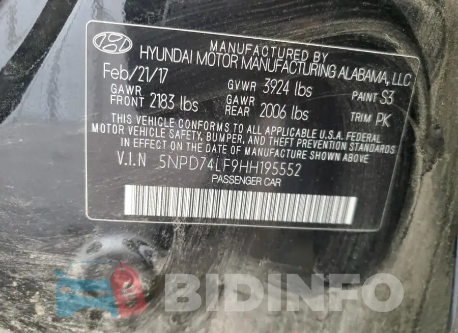 5NPD74LF9HH195552 Photo# 12