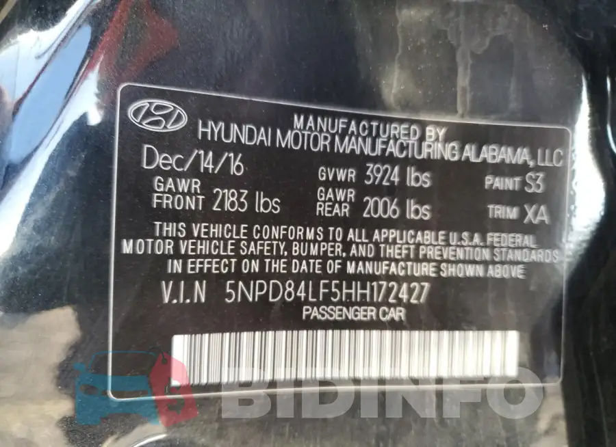 5NPD84LF5HH172427 Photo# 12