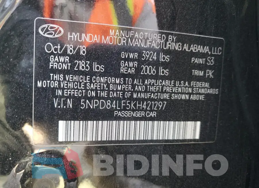 5NPD84LF5KH421297 Photo# 13