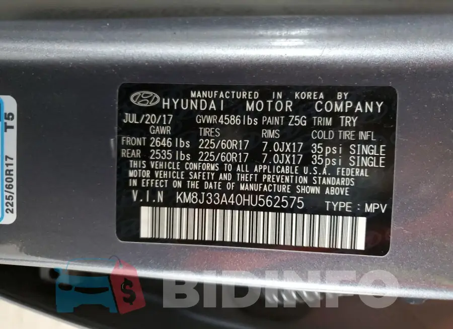 KM8J33A40HU562575 Photo# 13