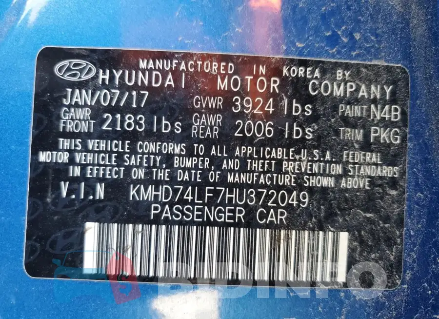 KMHD74LF7HU372049 Photo# 13
