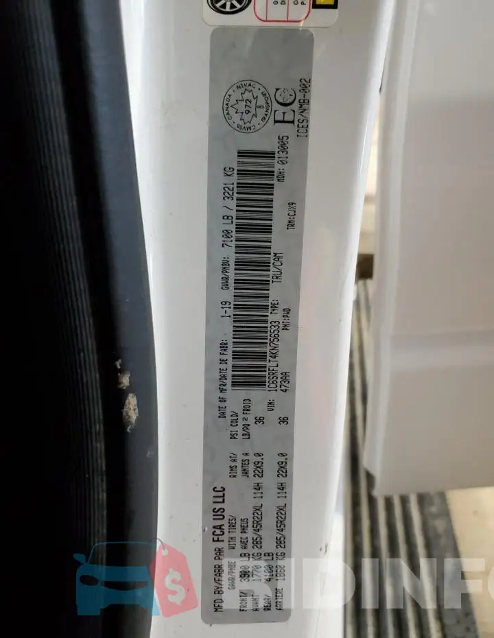 1C6SRFLT4KN756533 Photo# 12