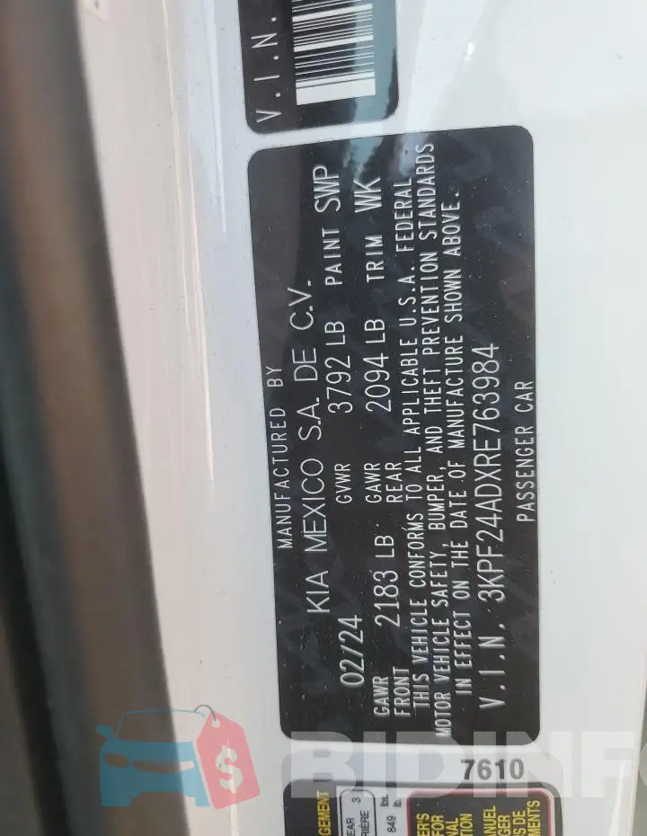 3KPF24ADXRE763984 Photo# 12