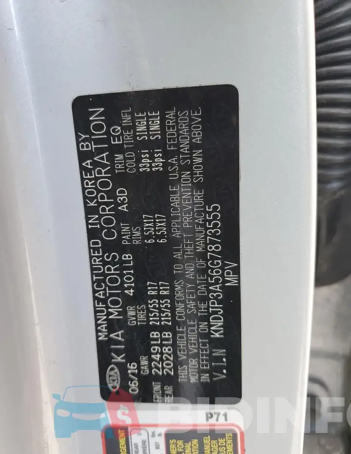 KNDJP3A56G7873555 Photo# 12