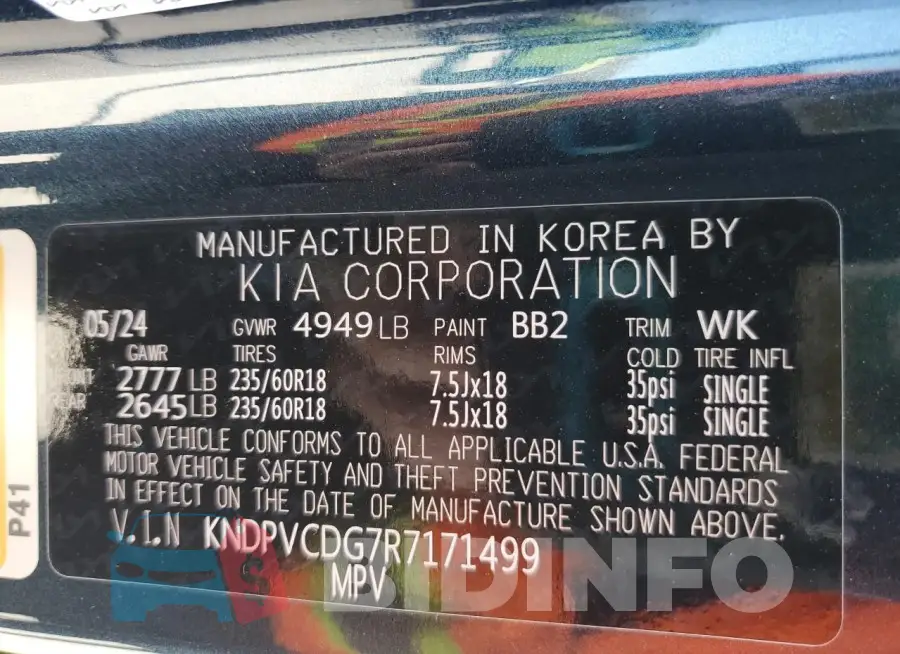 KNDPVCDG7R7171499 Photo# 14