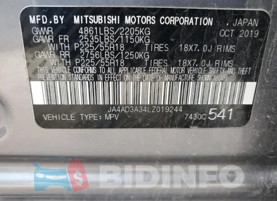 JA4AD3A34LZ019244 Photo# 13