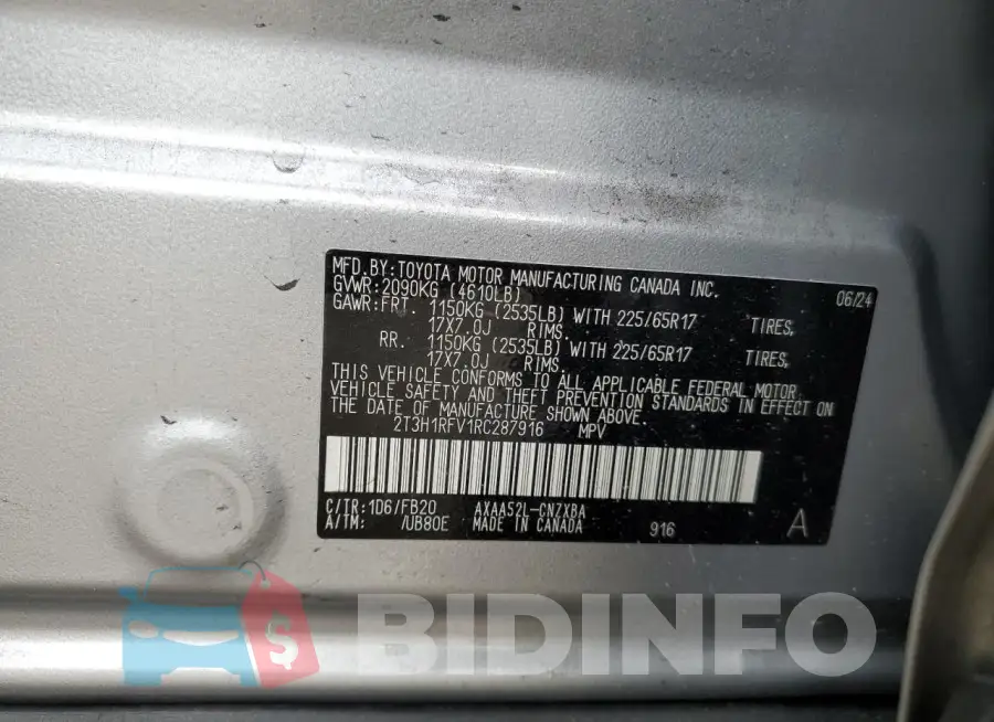 2T3H1RFV1RC287916 Photo# 13