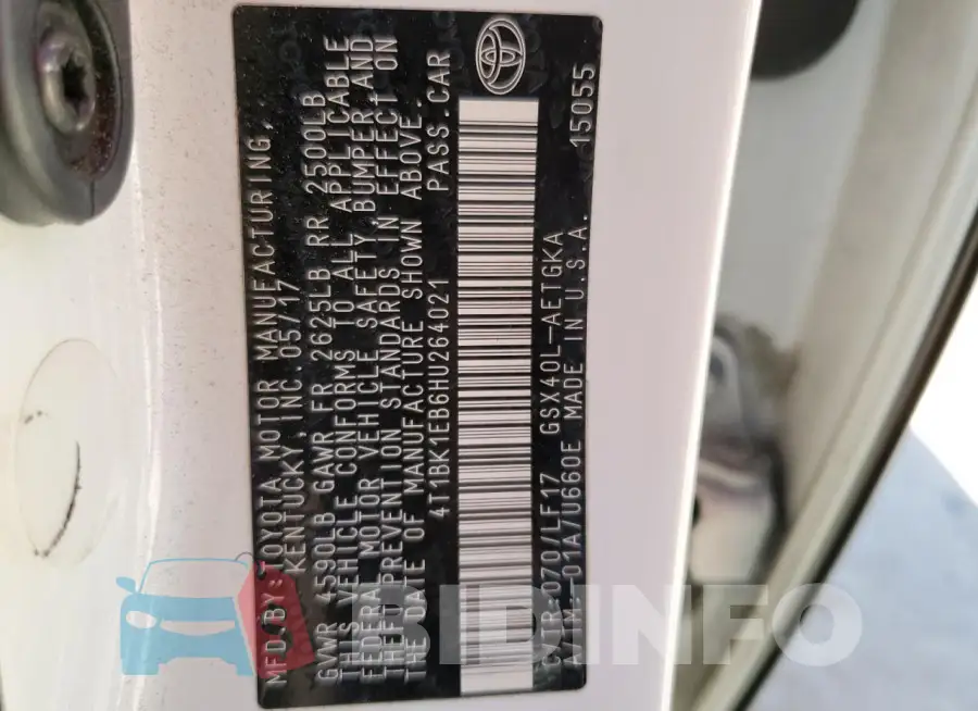 4T1BK1EB6HU264021 Photo# 12