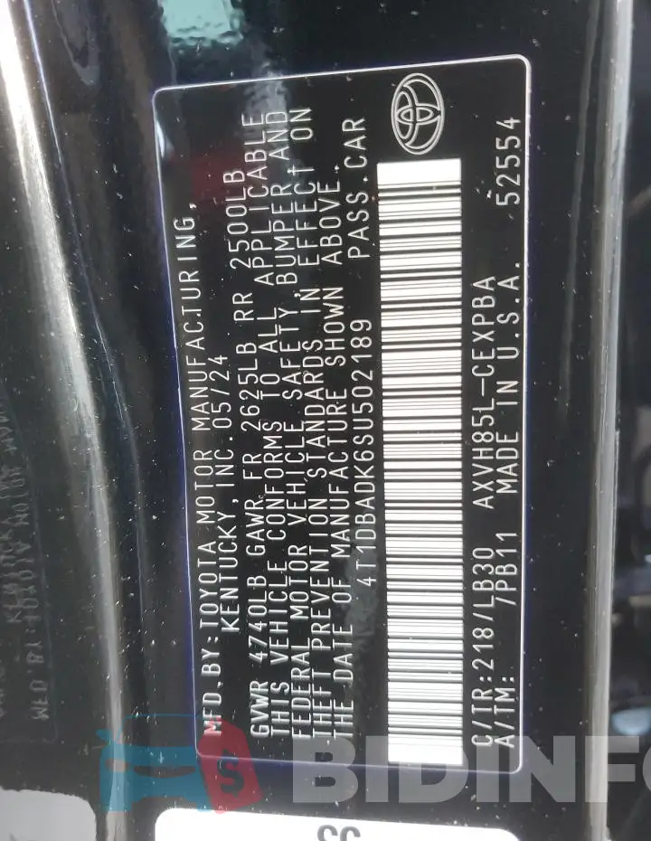 4T1DBADK6SU502189 Photo# 12