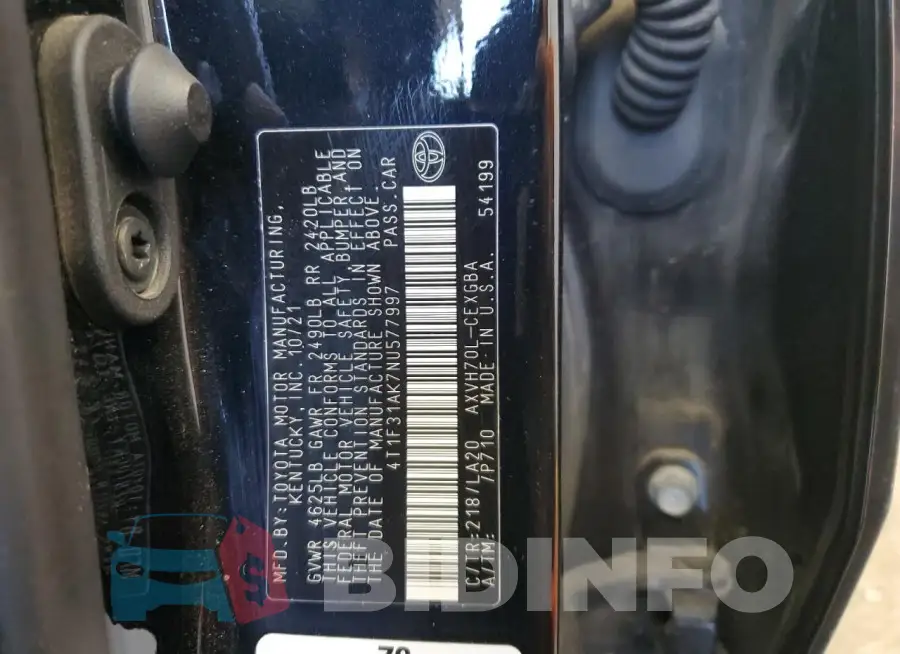 4T1F31AK7NU577997 Photo# 13