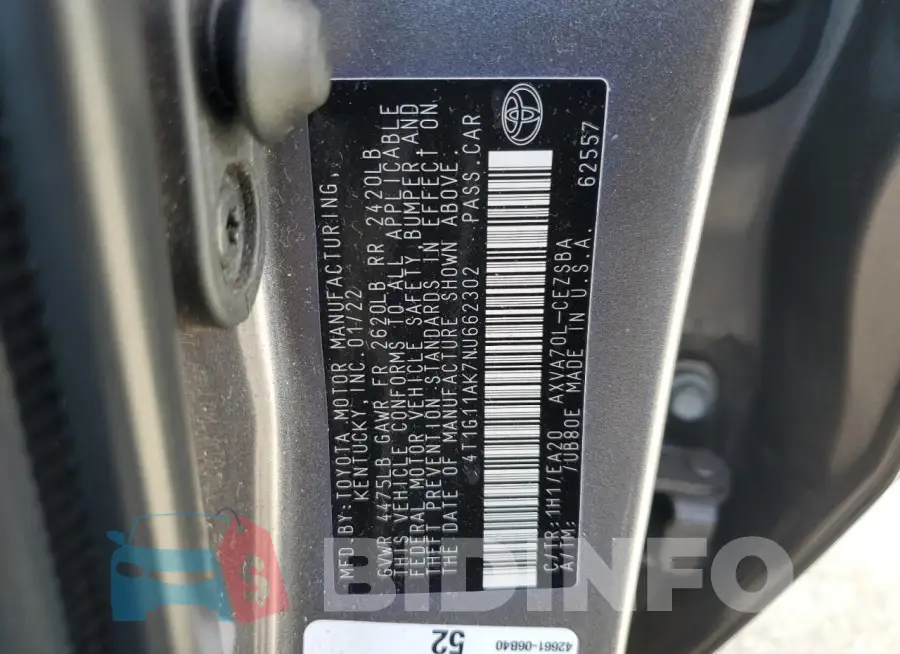 4T1G11AK7NU662302 Photo# 12