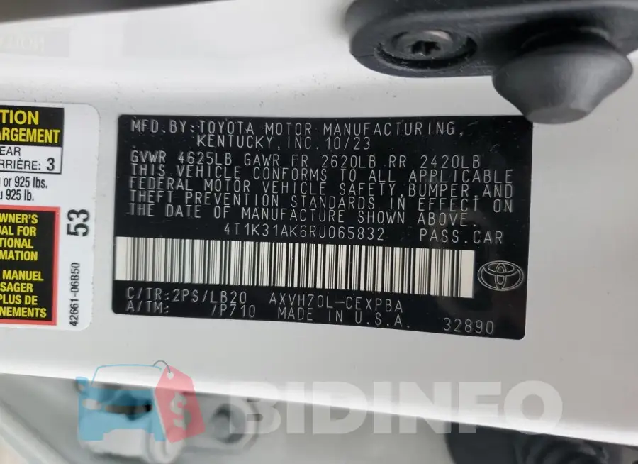 4T1K31AK6RU065832 Photo# 13