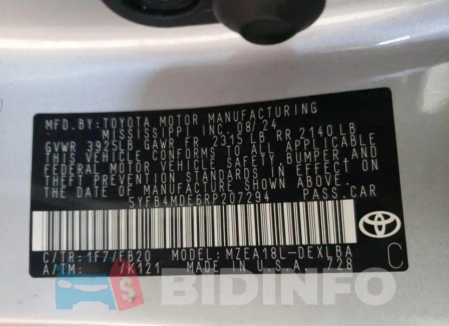 5YFB4MDE6RP207294 Photo# 12