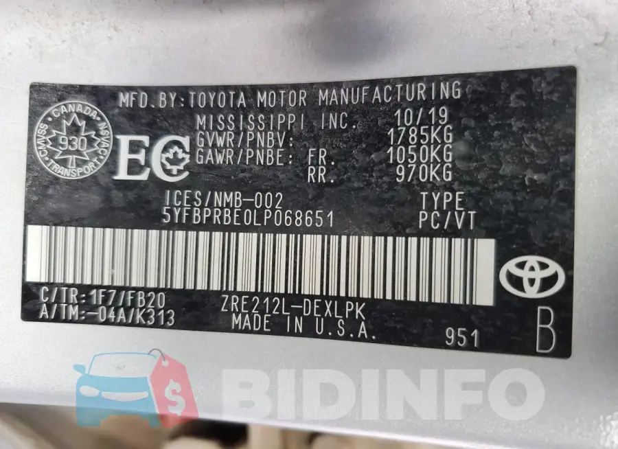 5YFBPRBE0LP068651 Photo# 12