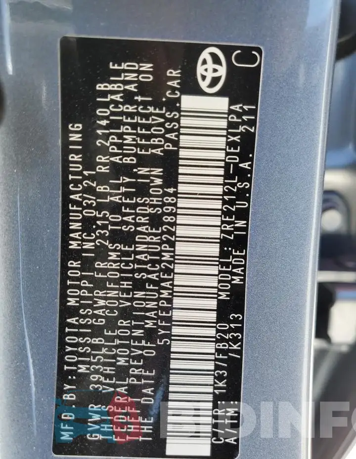 5YFEPMAE2MP228984 Photo# 13