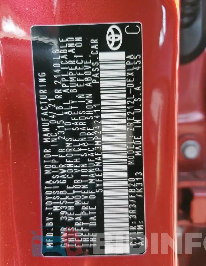 5YFEPMAE3MP242411 Photo# 12