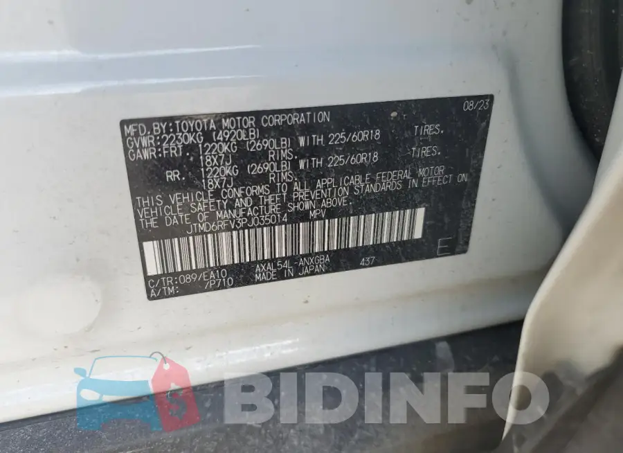 JTMD6RFV3PJ035014 Photo# 13