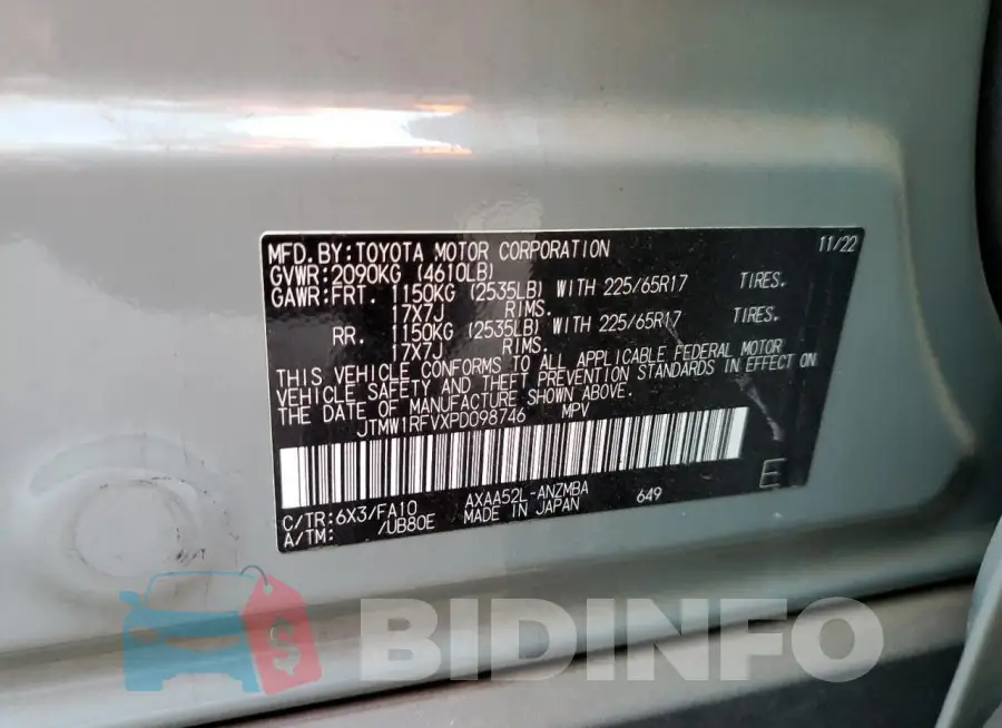 JTMW1RFVXPD098746 Photo# 12