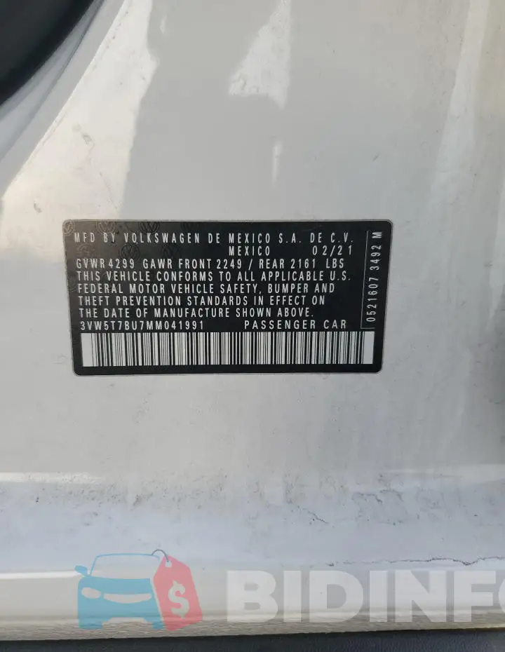 3VW5T7BU7MM041991 Photo# 13