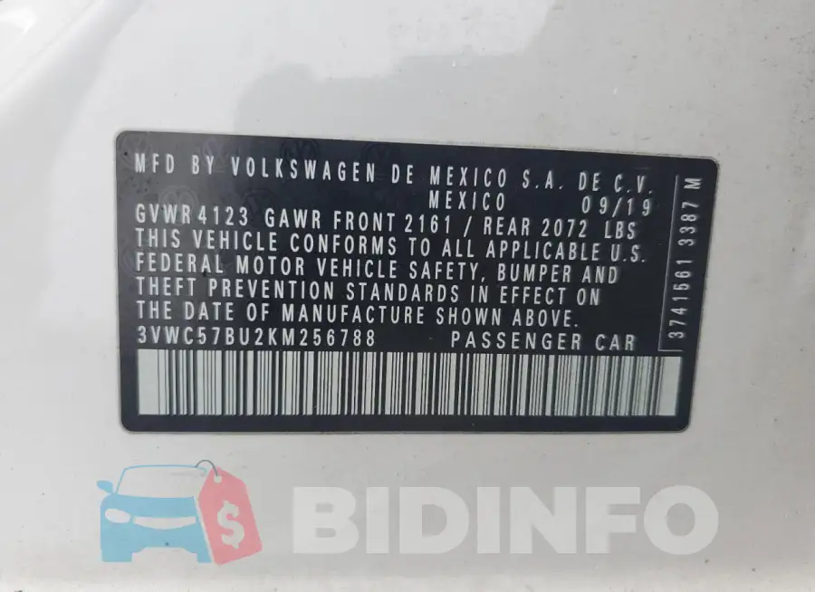 3VWC57BU2KM256788 Photo# 12