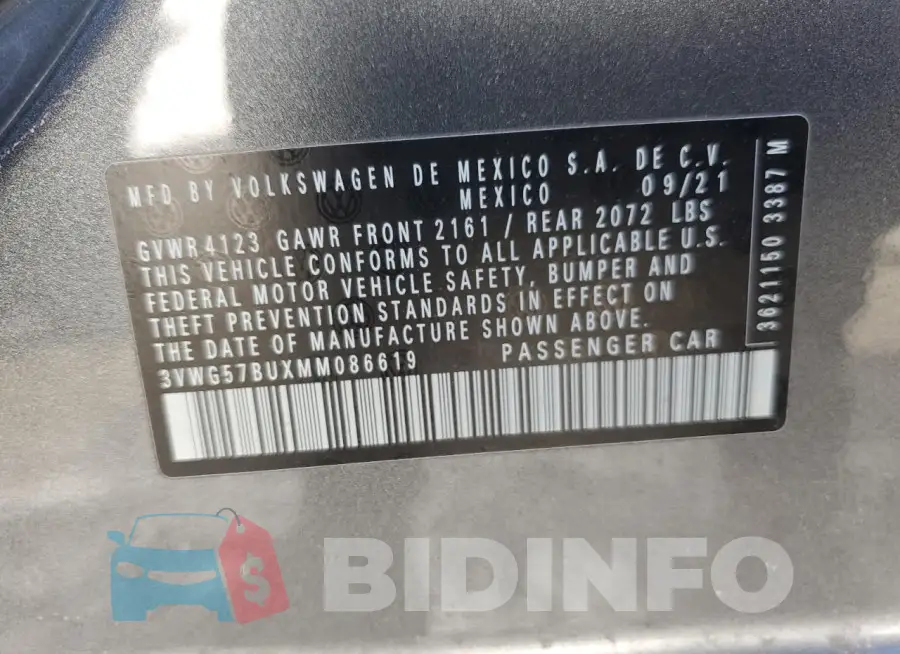 3VWG57BUXMM086619 Photo# 12
