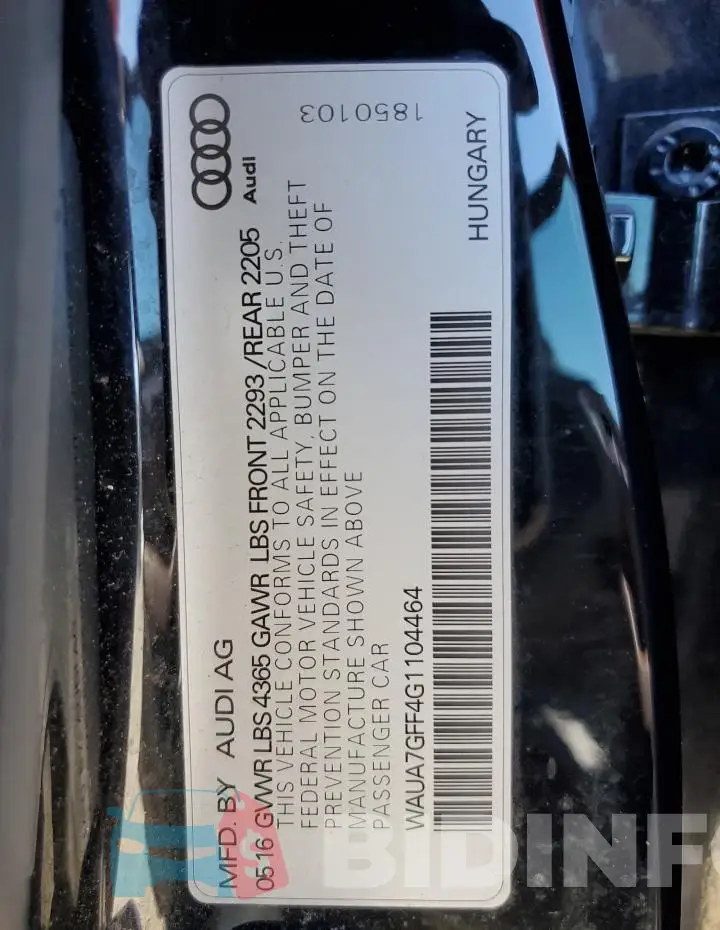 WAUA7GFF4G1104464 Photo# 12